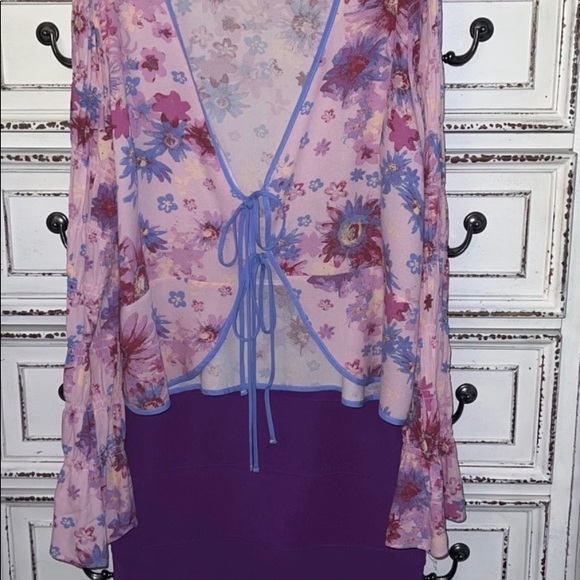 💜💗 💙Free People rushed long sleeve top bonus skirt Size Large - Picture 3 of 15